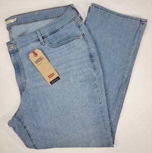 NWT Women's Levi's Classic Straight Stretchy Light Blue Jeans 24W Medium 44x30